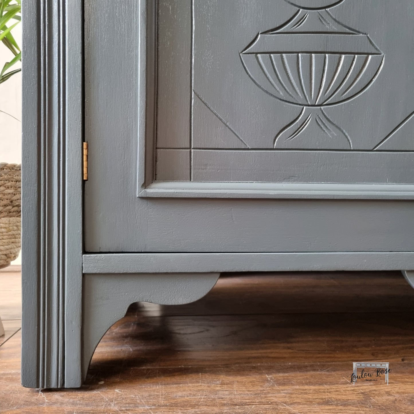 Edwardian Sideboard Painted in Grey, Farrow and Ball Hopper Head