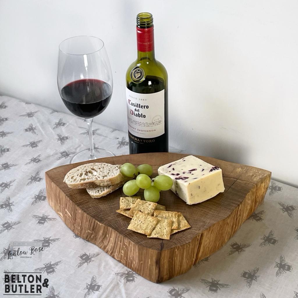 Oak Slice Cheese and Bread Board