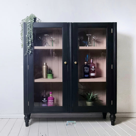 Display Cabinet in Black and Pink, Drinks Cabinet