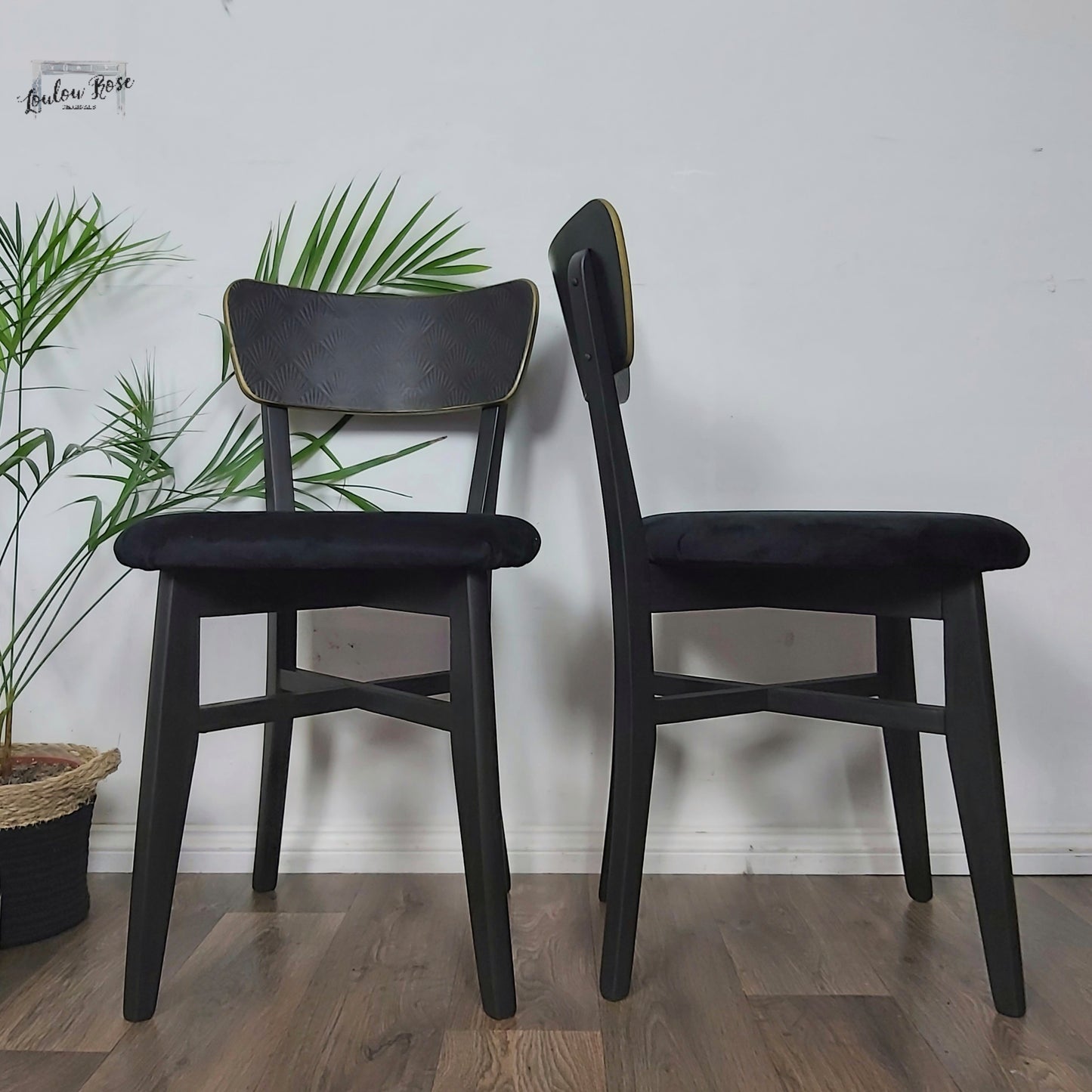 Trolley Table and Chairs in Black and Gold, Drinks Trolley Dining Set