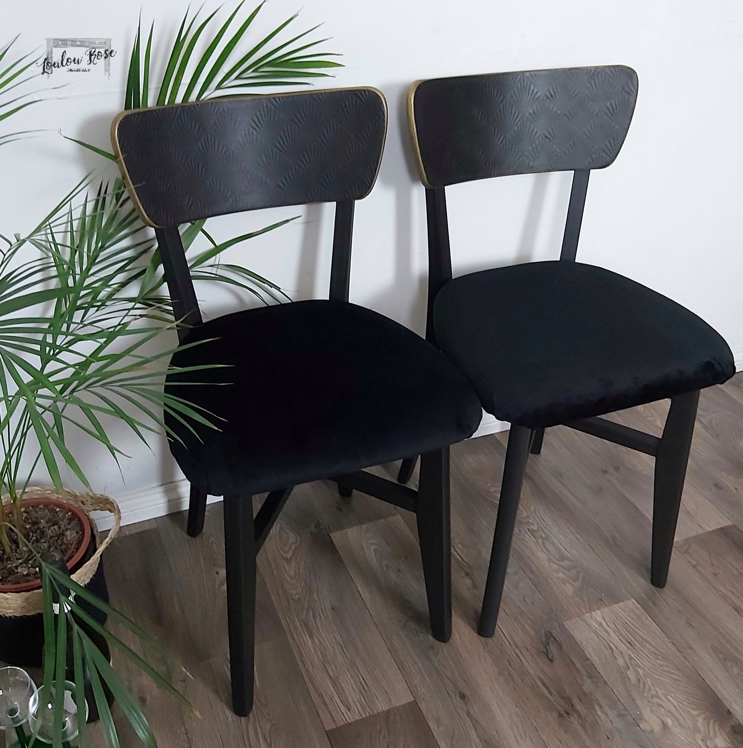 Trolley Table and Chairs in Black and Gold, Drinks Trolley Dining Set